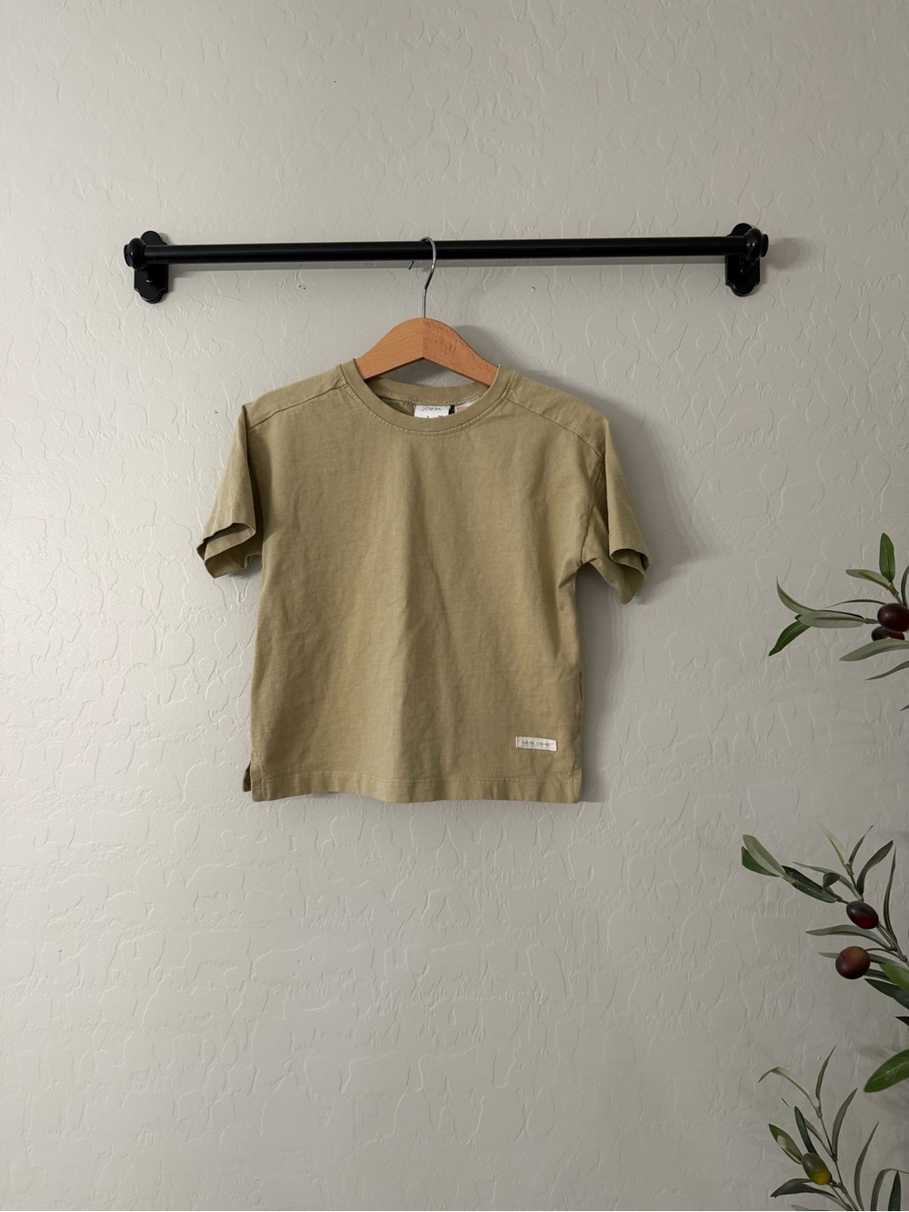 Zara Oversized Short Sleeve Khaki Tee